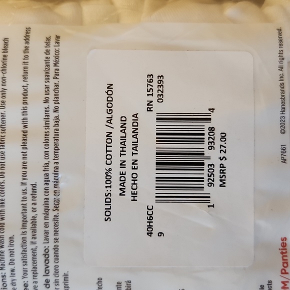 NWT Hanes Tagless Briefs Size 2XL - Picture 3 of 5